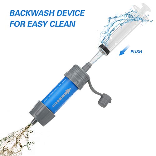 Ajcoflt Conjunto de canudo de filtro de água com bomba de esfera, filtro de água, purificador de águ