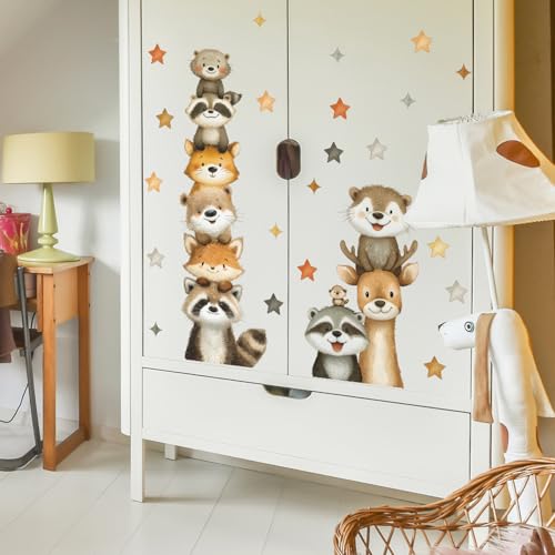 Vinilos decorativos infantiles de animales de acuarela removibles miniatura 5
