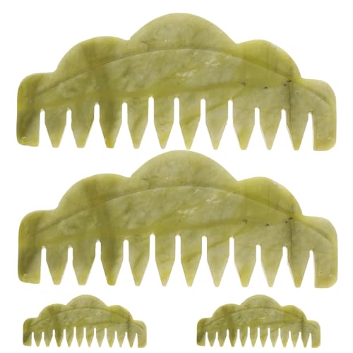 Peigne Guasha jade pour massage crânien relaxant et rituel de soin capillaire à la maison