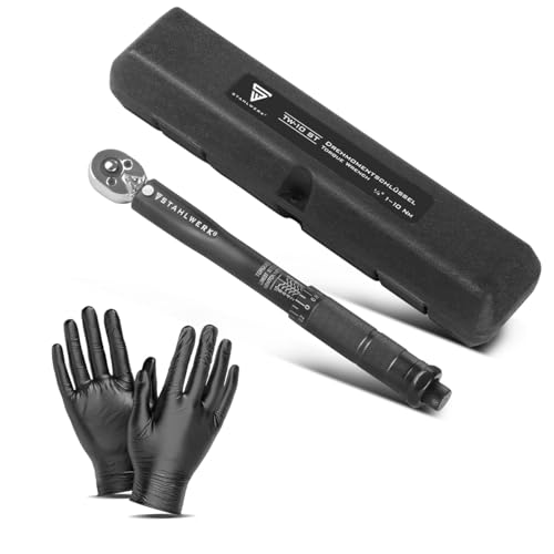 STAHLWERK Drehmomentschlüssel TW-10 ST 1-10 Nm 1/4 Zoll Umschaltknarre | Ratschenschlüssel | Ratsche | Knarre mit Mikrometerskala