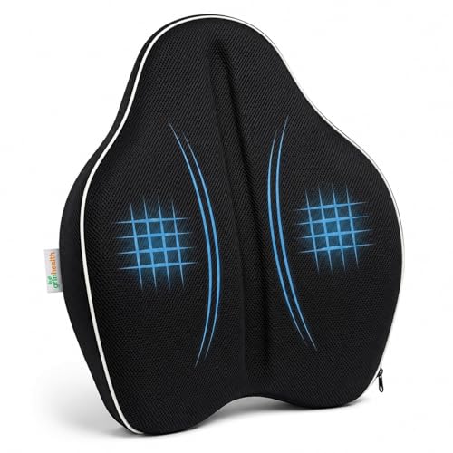Image of Grin Health Full Backrest Cushion with Lumbar Support for Office Chair | High-Density Ortho Responsive Memory Foam | Orthopedic Back Rest for Back Pain Relief - Ergonomic Chair Cushion (Backrest Plus)