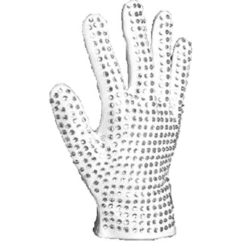 Michael Jackso Cosplay Handmade Rhinestone One-sided Gloves Shiny Punk Concert Dance Costume Accessories Imitate of Billie Jean Role Play Aldult Michael Jackso Right Gloves width: 3.34-4.52inch Cover