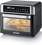SEVERIN Forno Elettrico e Friggitrice ad Aria, 2200W, 25 Litri, 12 Programmi, Display Touch, No Pre-riscaldamento, Accessori Girarrosto, 41,0 x 45,0 x 37,0 cm, Nero/Inox - TO 9579