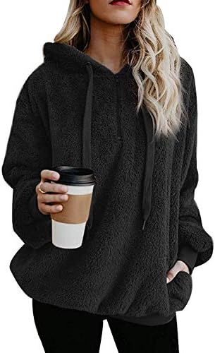 Yanekop Womens Sherpa Pullover Fuzzy 