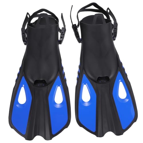 Gatuida Aletas de Natación Ajustables de para Entrenamiento y Buceo y Ligeras para Adultos Cómodas y Duraderas Negras con Azul