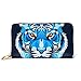 Produktbild JHGFG Mode Handtasche Reißverschluss Brieftasche Illustration Tiger Head Kreatives Design Elegante Telefonkupplung Geldbörse Abendkupplung Blockieren Leder Brieftasche Multi Card
