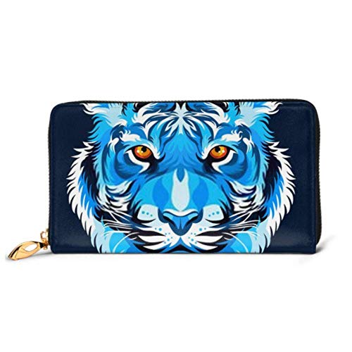 Preisvergleich Produktbild JHGFG Mode Handtasche Reißverschluss Brieftasche Illustration Tiger Head Kreatives Design Elegante Telefonkupplung Geldbörse Abendkupplung Blockieren Leder Brieftasche Multi Card