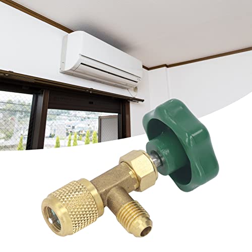 Válvula de refrigerante para aire acondicionado de cobre y ABS hermética contra fugas, 1/4 pulgadas SAE con conector de tubo, fácil de usar como válvula de dispensación de refrigerante, 1/2 pulgadas para rosca 7/16 pulgadas 28 UNF miniatura 6