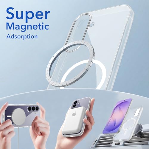 Image of Jkobi Lifetime Anti-Yellow MagSafe Compatible Clear Back Cover Case for Samsung Galaxy S26 5G (Sleek Hard Crystal | Shockproof and Camera Protection)