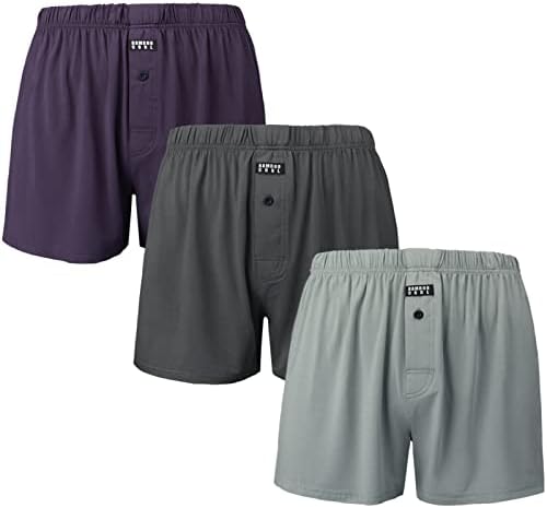 BAMBOO COOL Men's Boxers Underwear Boxer Shorts for Men Classic Loose Stretch Short