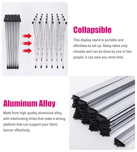 Support de bannière en alliage d'aluminium pliable pour stand - 5