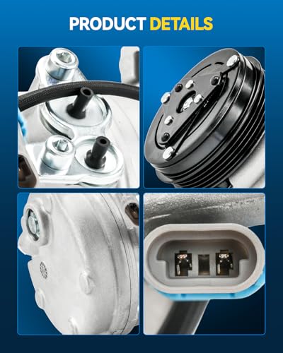 Image of PHILTOP 7511414 Air Conditioner AC Compressor for Chevy Silverado /Sierra 1500 2000-2002 4.8L /5.3L,Tahoe /Suburban 1500 /2500 /Silverado 2500 2000-2002,Escalade 02,Savana 3500 2003-2017,Yukon 2000