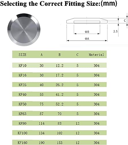 Image of Stainless Steel 304 KF40 KF-40 Blank Flange Vacuum Fitting