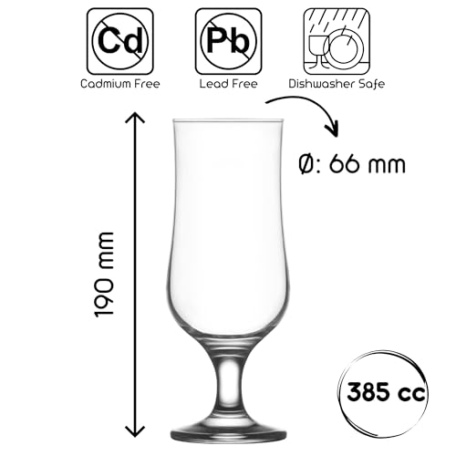 LAV Bicchieri da Cocktail Premium Set 6, 385ml 100% SENZA PIOMBO Bicchieri da Caffè Freddo, Bicchieri per Cocktail, Bicchieri per Frappé, Bicchieri per Pina Colada, Bicchieri per Hurricane - immagine 3