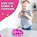 JULIAIRE - Toddler Plates, Microwave Oven-Safe Silicone Suction Plates for Baby, 3-Portion Unicorn-Shaped Food Divider, Pink