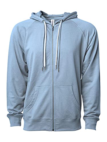 Independent Trading Co. - Icon Lightweight Loopback Terry Full-Zip Hooded Sweatshirt - SS1000Z - L - Misty Blue