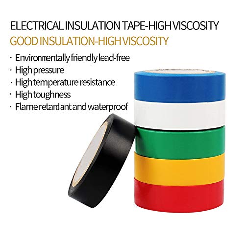 Image of 6PCS PVC Electrical Insulating Tape Flame Retardent Coloured Insulation Tapes
