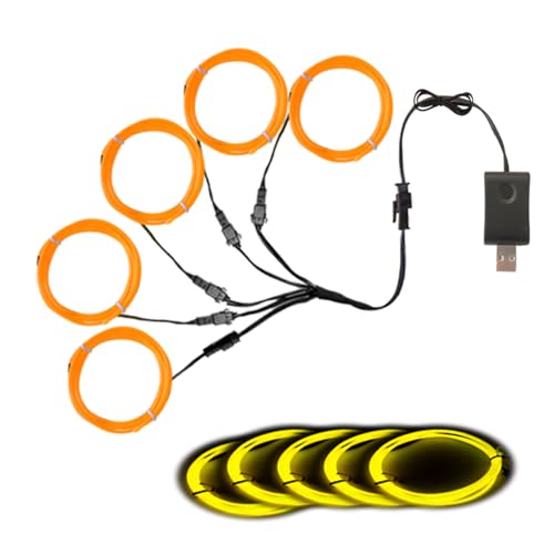 Fil de lumière néon flexible 5V avec USB jaune pour décoration