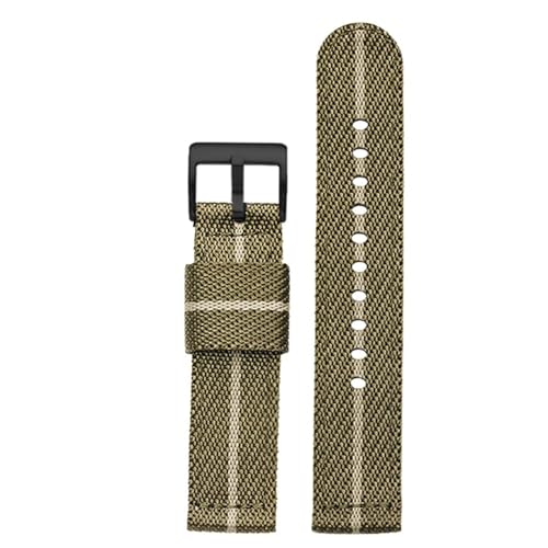 Correa tejida de nylon de 20 mm sport con pasadores de release rápido color green rice