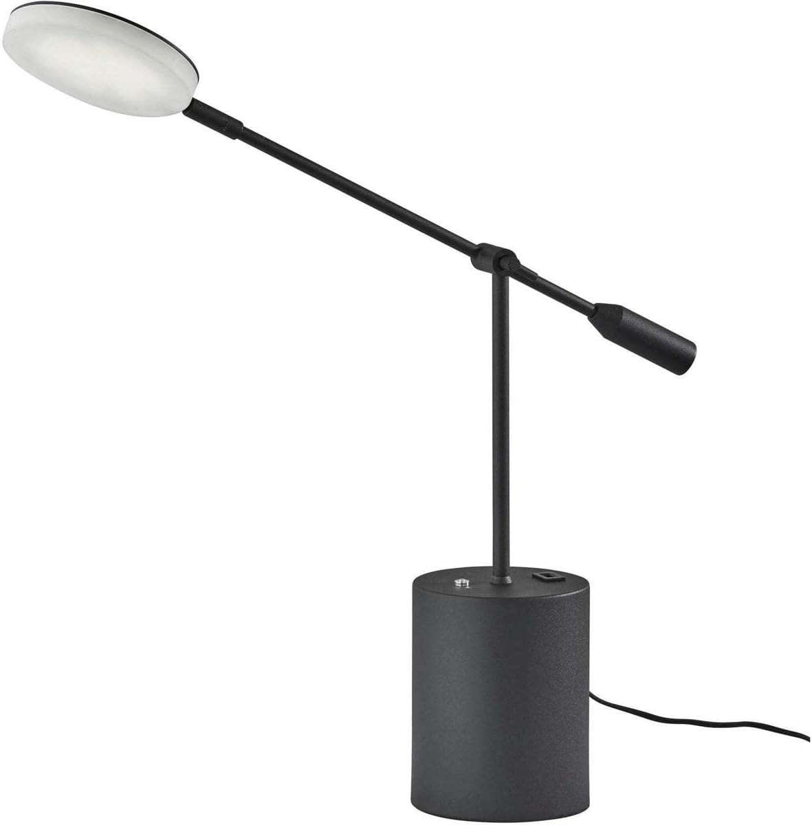 Adesso Home 2150-01 Contemporary Modern LED Desk Lamp from Grover Collection in Black Finish, 4.75 inches