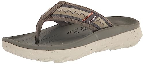 Merrell Men's Hut Ultra Flip Flop, Olive, 10 #TOP23