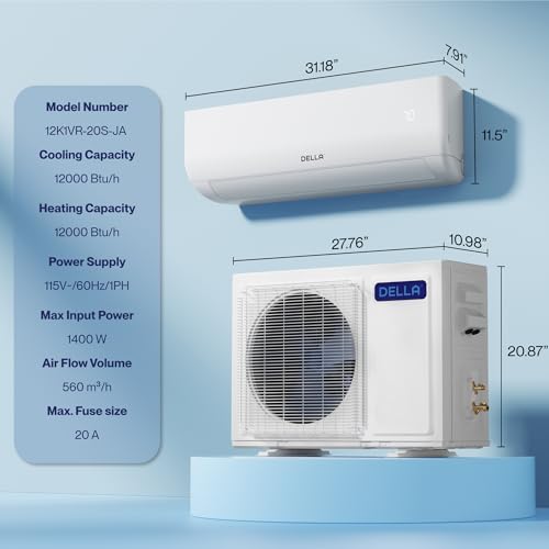 Della 12K1VR-20S-JA-I+O_2 Motto Series 12000 Btu Wifi Enabled Mini Split 20 Seer2 Cools Up To 550 Sq.Ft thumb #6