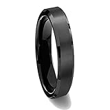Misura:19 Everstone nero Titanio Anello Coppie Fidanzamento anelli da donna Anelli Uomo Misura:19