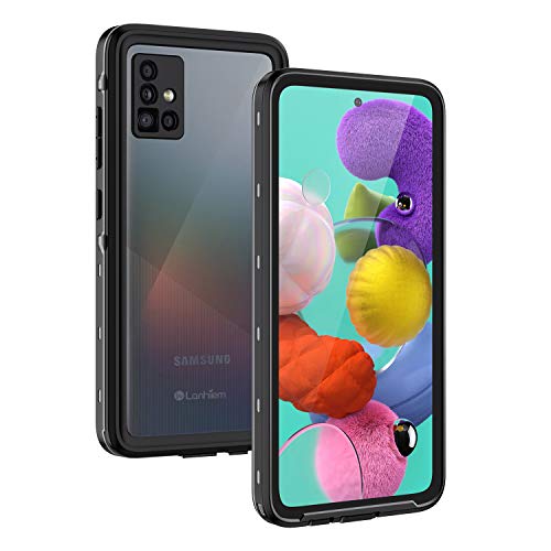 Lanhiem Funda Impermeable Samsung A51, Carcasa Sumergible Resistente Al Agua IP68 Certificado [Protección de 360 Grados], Carcasa para Samsung Galaxy A51 con Protector de Pantalla Incorporado