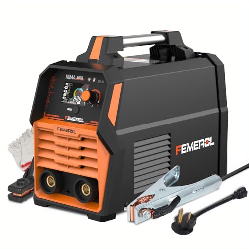 Image of FEMEROL 200A Stick Welder, Large LED Screen MMA Welding Machine,IGBT Inverter 110/220V ARC/Lift TIG Portable MMA Welder Machine with Hot Start, Arc force and Anti-Stick