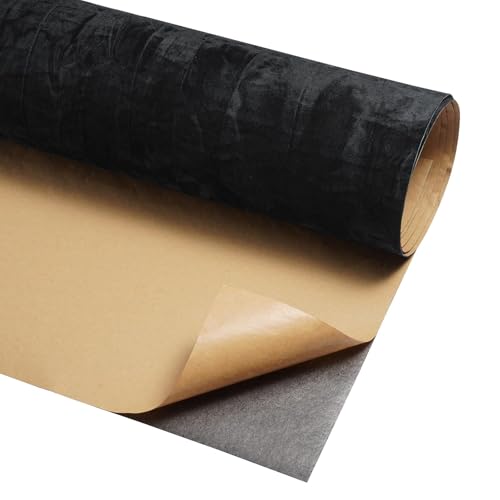 HelloWall 30"x317" Self Adhesive Felt Fabric Wallpaper for Walls Black Velvet Wallpaper Peel and Stick Flocking Contact Paper Black Wrinkled Textured Soft Flock Velvet Backing Paper for Dresser Craft by HelloWall - Image 9