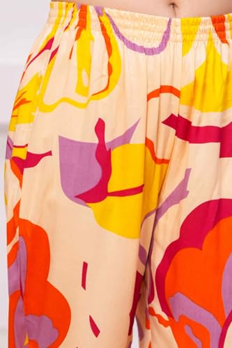 Image of Women's Printed Night Suit Set Pajama with Top Lightweight Soft & Comfy Sleepwear for Girls & Women