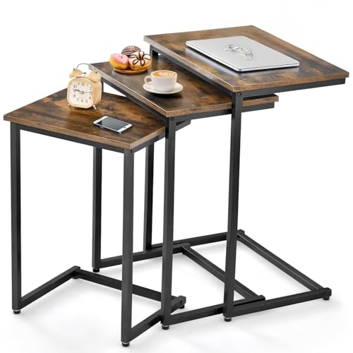 Opiniones y reviews de Salas Esquineras Pequeñas que Puedes Comprar On-line. 47 WELIKERA Mesas de Anidación Industriales, 3 Juego Mesa de Café para Sala Mesita Auxiliar Forma C Mesas Laterales Apilables, Mesitas Noche Vintage para Espacios Pequeños, Sala...