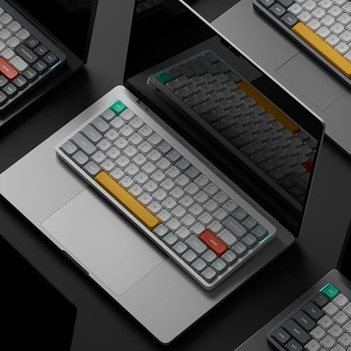 Image of nuphy Air75 V2 Portable 75% Mechanical Keyboard, Wireless Keyboard,Supports Bluetooth /2.4G /USB-C RGB Bluetooth Keyboards,Compatible with Windows /Mac OS /Linux Systems White-Gateron Wisteria Switch
