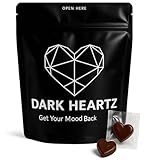 Dark Chocolate Hearts for Couples – Mood Support Chocolate Bar – Vegetarian & Gluten-Free Treat for Men(10 count)