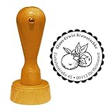 Stempel Adressstempel « ZITRONEN » Durchmesser ca. Ø 40 mm - mit persönlicher Adresse, Motiv und Zierrand - Pflanzen Zitrone Limone
