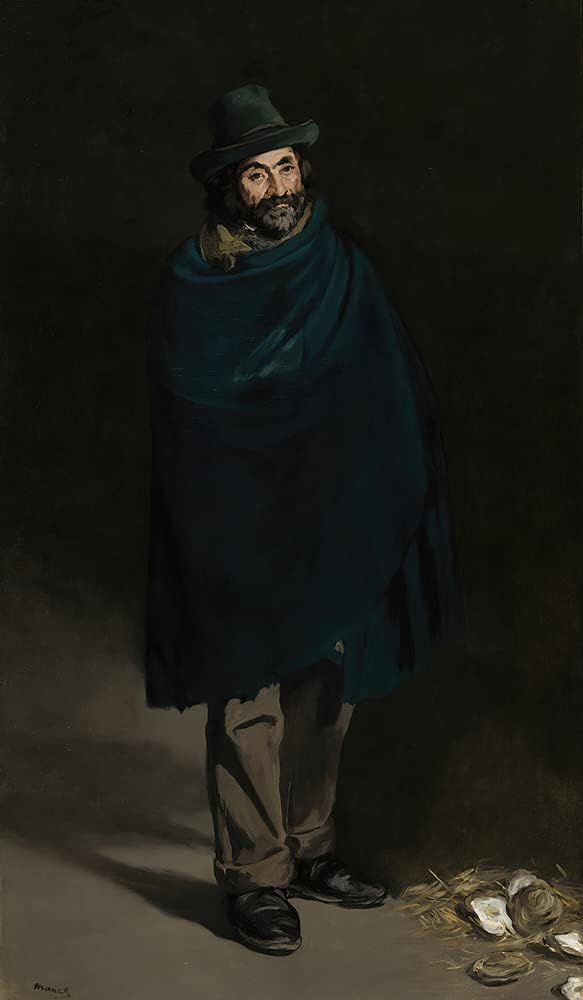 ArtDirect Édouard Manet 12x18 Gold Ornate Frame and Double Matted Museum Art Print Titled - Beggar with Oysters (Philosopher) (1865-67)