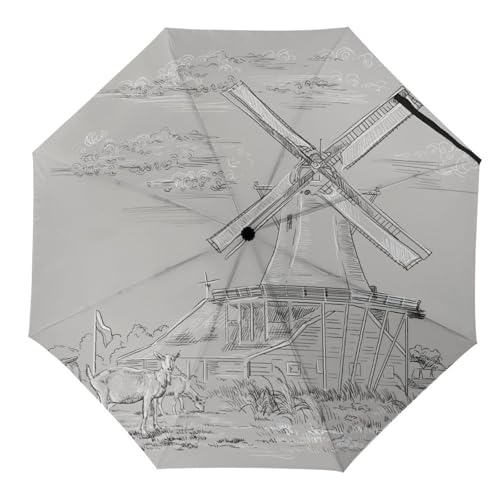 Parapluie automatique contre le vent modèle esquisse léger