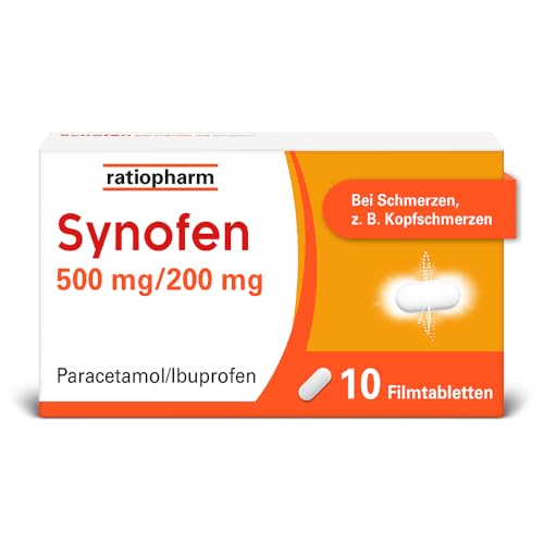 Synofen von ratiopharm: schnell stark und gut verträglich gegen Schmerzen mit der Wirkstoffkombination aus Paracetamol und Ibuprofen 10 Filmtabletten