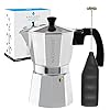 Grosche milano stove top espresso maker 6 espresso cup size 93 oz silver and battery operated milk frother bundle for lattes  urban country home decor