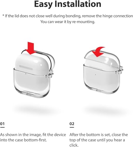 Image of Compatible with Airpods 4 (2024) Pouch Case Cover, Soft Silicone Case Cover with Key-Chain, 360 for Airpods 4 Gen Full Protective Pouch Case (Transparent)