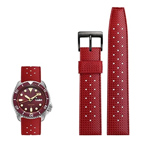 Bracelet de montre en caoutchouc fluo Tropic GUMMMY 22mm Agate pour Seiko SRP777J1 et SKX