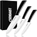 Sendaist Ceramic Knife Set 3-Piece with Knife Sheaths (Includes 6-inch Chef's Knife, 5-inch Utility Knife and 3-inch Fruit Paring Knife), White Blade and Black Handle
