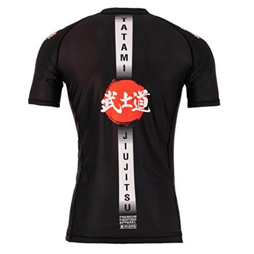 Tatami Fightwear Kurzarm Rashguard Bushido - Herren Rash Guard für Jiu Jitsu, Fitness, Grappling, MMA (L) Cover