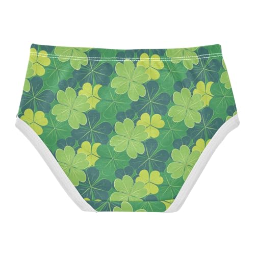 Little Girls' Soft Cotton Underwear Kids Breathable Comfort St Patrick's Day Clover Panties Briefs Toddler2