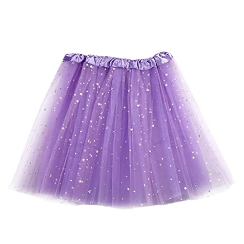 LOSSLO Falda de tul para mujer, color verde, tutú de tul para mujer con lentejuelas, estrellas, falda adolescente, falda de ballet, falda de ballet, falda de ballet, falda de baile, fiesta para