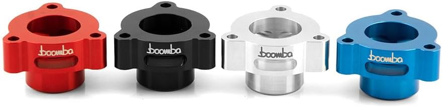 Boomba Racing Billet Aluminum Blow Off Valve Adapter V2 - Compatible with Ford EcoBoost 2.0L, 2.3L, 2.7L, & 3.0L Engines - Precision CNC Machined Accessory Spacer (Black)