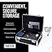 Vaultz Storage Lock Box - 6.5 x 23 x 13.5 Inch - Secure Dorm Storage Trunk with Combination Lock - Ideal Briefcase, Medicine Box, and Personal Item Lock Box - Store Cash, Laptop - Black/Silver