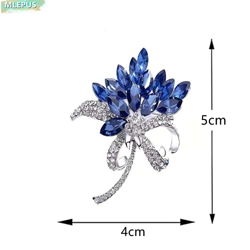 Image of Lavender flower brooch crystal rhinestone tulip brooch elegant accessories jewelry women brooches and pins fashion jewelry wedding flowers lapel pin