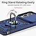 for Samsung Galaxy S25 Edge Case, with Camera Lens Cover HD Screen Protector, Military-Grade Drop Tested Magnetic Ring Holder Kickstand Protective Phone Case for Samsung Galaxy S25 Edge (Navy Blue)