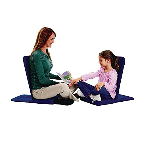 Image of Original BackJack -Made in THE USA- Folding Royal Cotton Fabric Lightweight Floor Seating Chair for Gaming, Families, Parents, Daycare, Back Support, Reading, Yoga, Meditation, Dorm